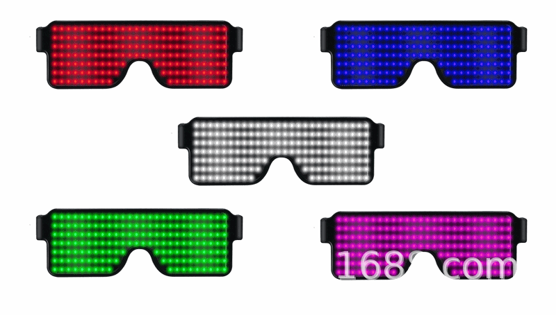 App Control Bluetooth Led Party Glasses Customized Languages USB Charge Flashing  Luminous Eyewear Christmas Concert Sunglasses