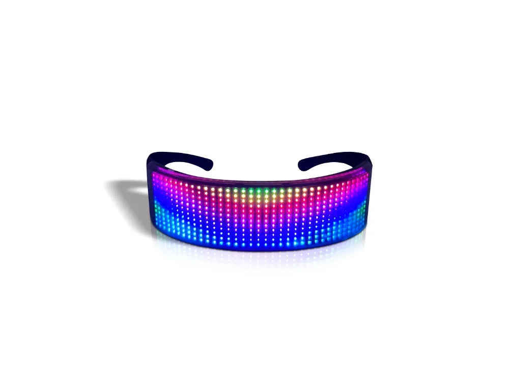 App Control Bluetooth Led Party Glasses Customized Languages USB Charge Flashing  Luminous Eyewear Christmas Concert Sunglasses
