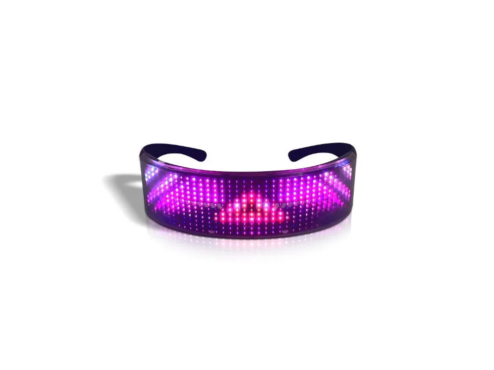 App Control Bluetooth Led Party Glasses Customized Languages USB Charge Flashing  Luminous Eyewear Christmas Concert Sunglasses
