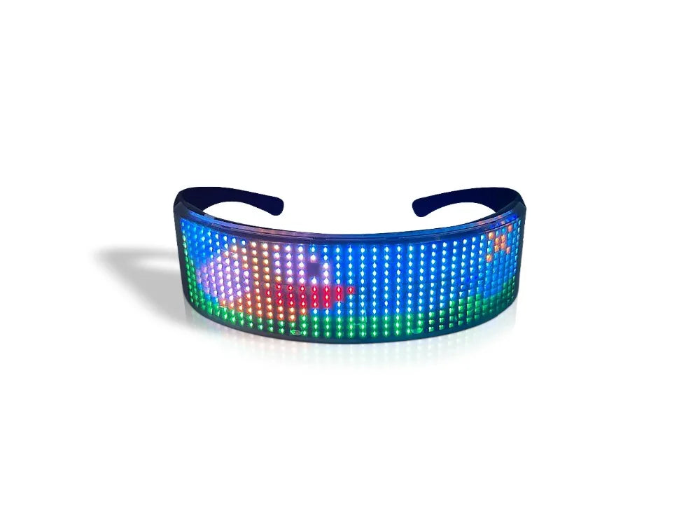 App Control Bluetooth Led Party Glasses Customized Languages USB Charge Flashing  Luminous Eyewear Christmas Concert Sunglasses