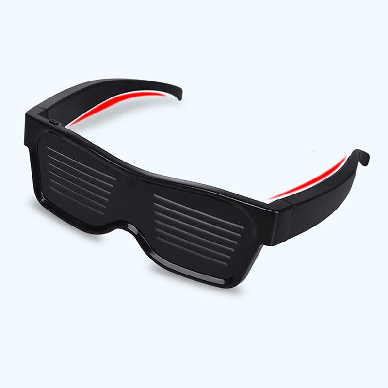 App Control Bluetooth Led Party Glasses Customized Languages USB Charge Flashing  Luminous Eyewear Christmas Concert Sunglasses