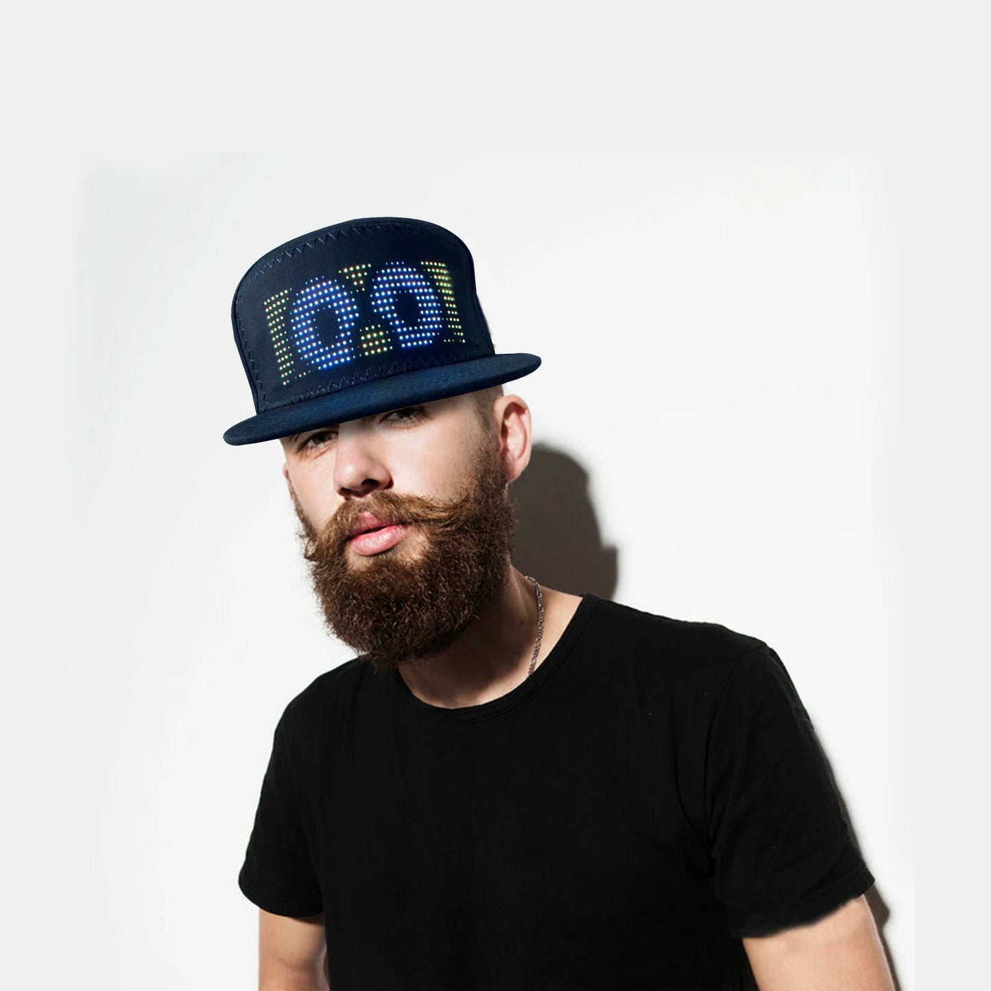 LED Hat LED Display Message Caps LED Light up Customizable BT Hat DIY Messages 22 Animations 20 Pictures Cap for Halloween Party