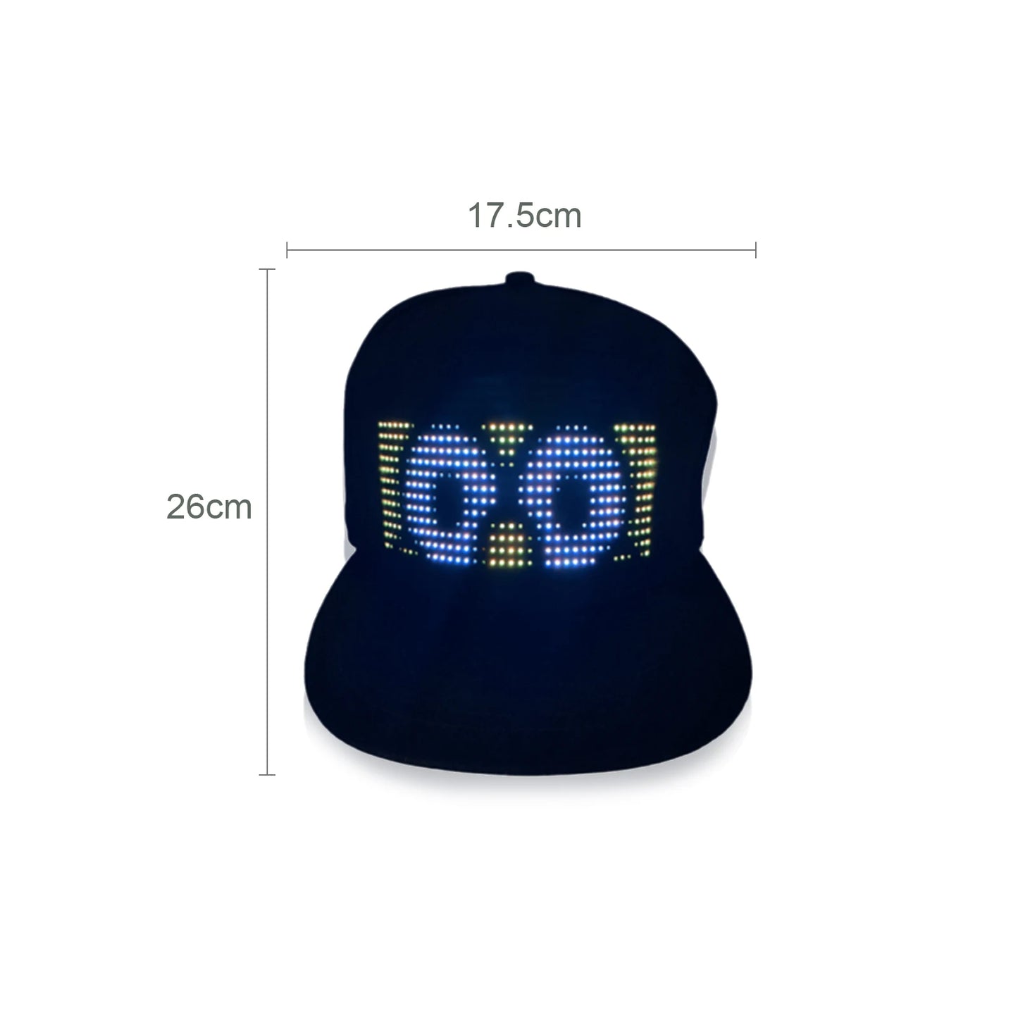 LED Hat LED Display Message Caps LED Light up Customizable BT Hat DIY Messages 22 Animations 20 Pictures Cap for Halloween Party