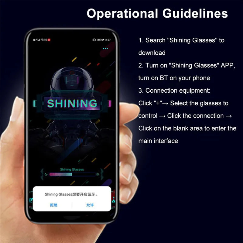 App Control Bluetooth Led Party Glasses Customized Languages USB Charge Flashing  Luminous Eyewear Christmas Concert Sunglasses