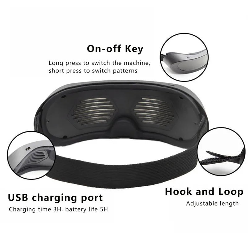 App Control Bluetooth Led Party Glasses Customized Languages USB Charge Flashing  Luminous Eyewear Christmas Concert Sunglasses